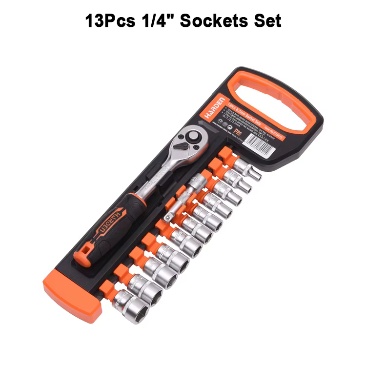 Set Profesional HARDEN 510015 de 13 Piezas: Dados 3/8" (10 mm) y Carraca de Liberación Rápida - Imagen 7