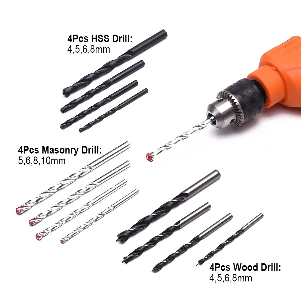 HARDEN 510875 75pcs Multi-functional Impact Drill Set profesional con caja de herramientas y taladro de 550W.